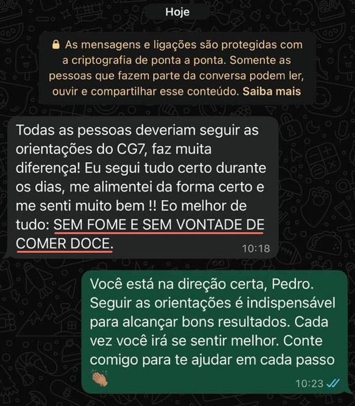 Print da conversa com o Pedro no WhatsApp, com a resposta do Thiago
